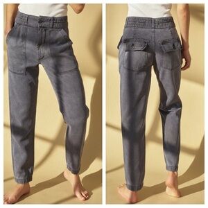 AMO Drapey Army Pant Relaxed Bottoms Elastic Waistband Patch Pockets Joggers